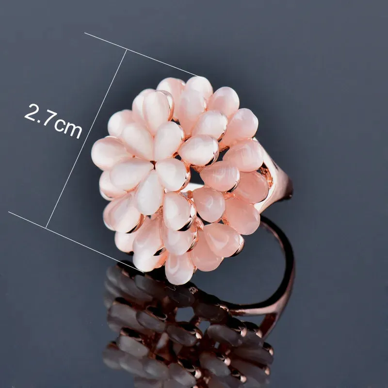 Luxurious Beige Opal Big Rings