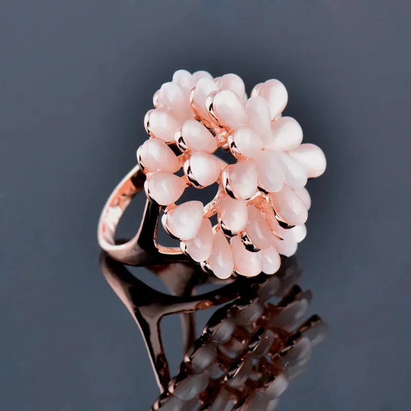 Luxurious Beige Opal Big Rings