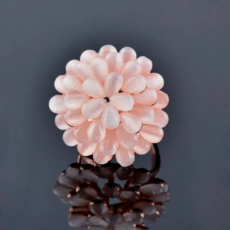 Luxurious Beige Opal Big Rings