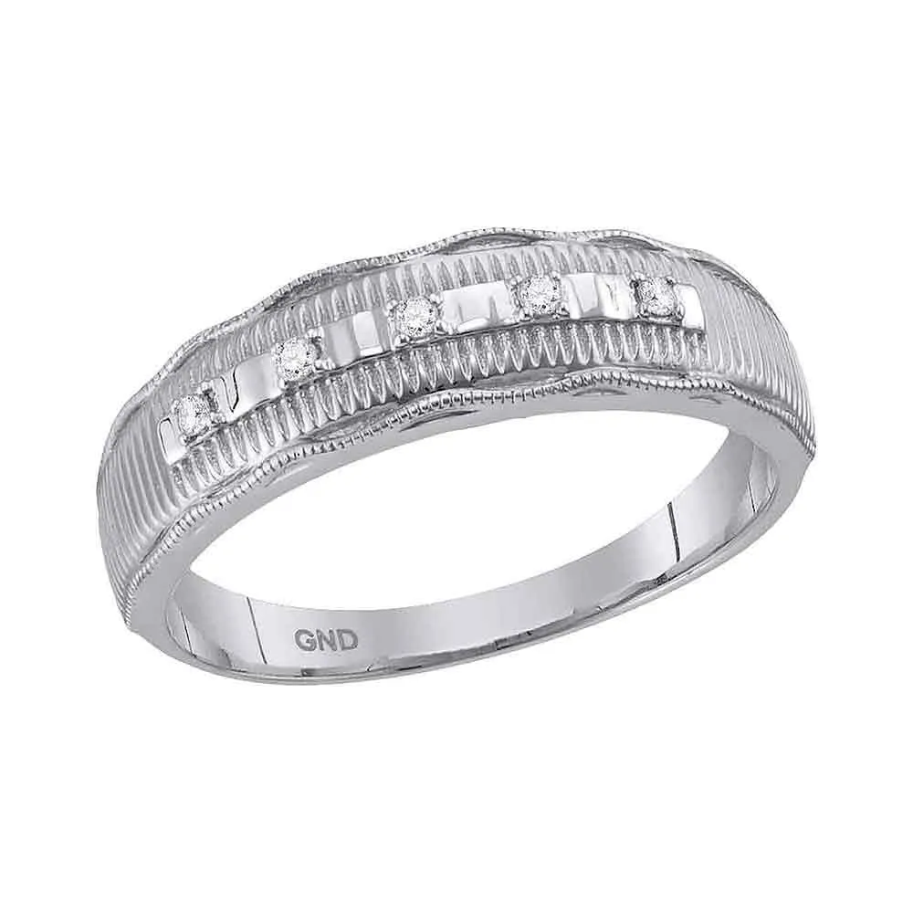 Luxurious Love Story | 10kt White Gold His Hers Round Diamond Solitaire Matching Wedding Set 1/4 Cttw