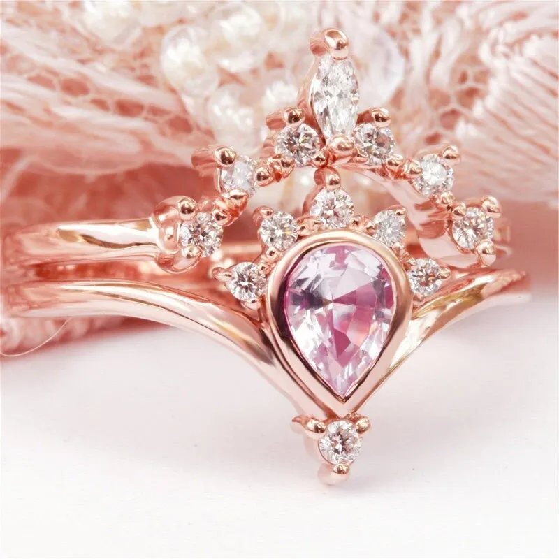 Luxury Exquisite Crown-Shaped Rings Set For Women