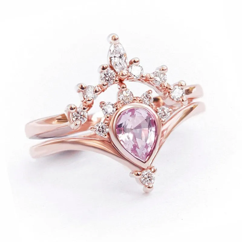 Luxury Exquisite Crown-Shaped Rings Set For Women
