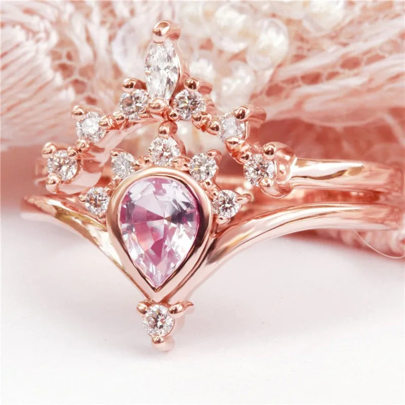 Luxury Exquisite Crown-Shaped Rings Set For Women