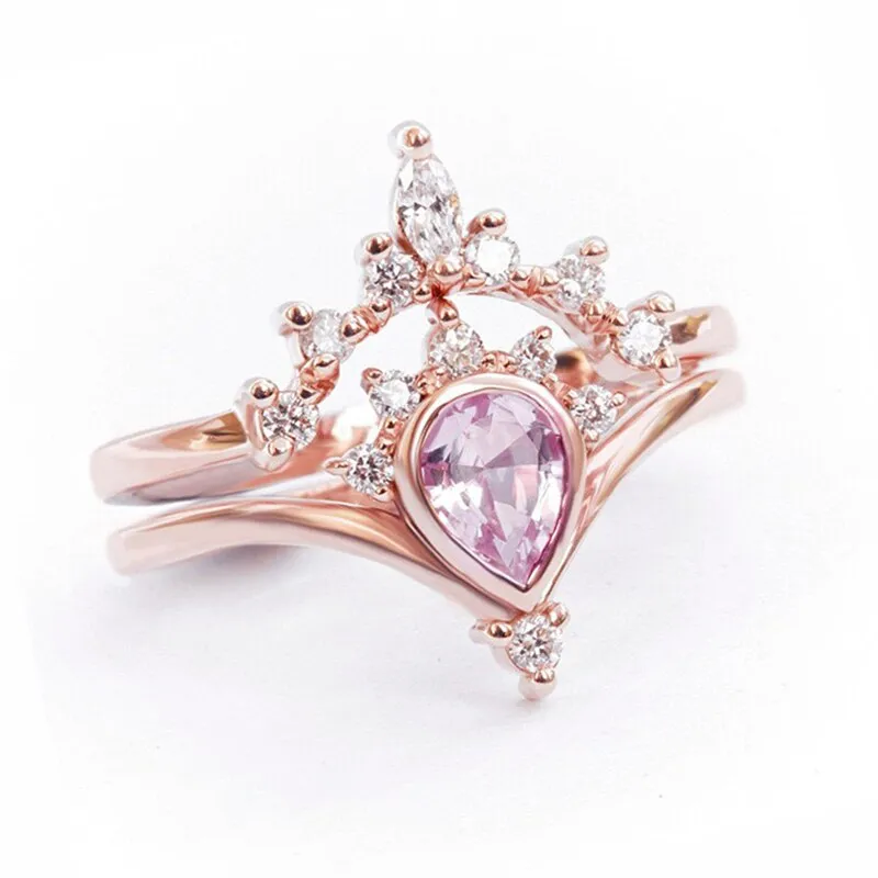 Luxury Exquisite Crown-Shaped Rings Set For Women