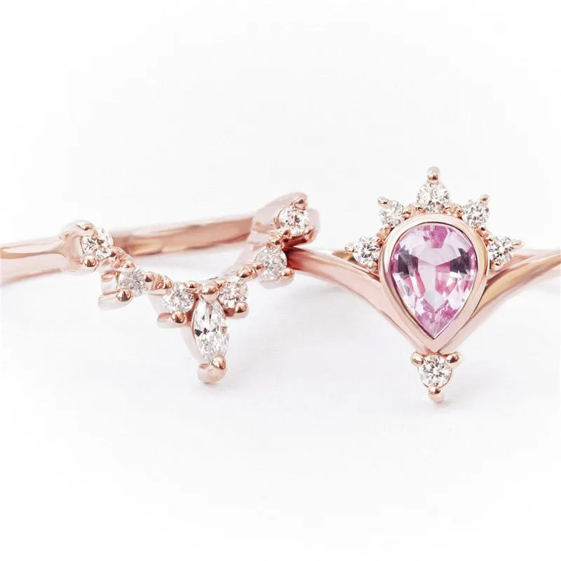Luxury Exquisite Crown-Shaped Rings Set For Women