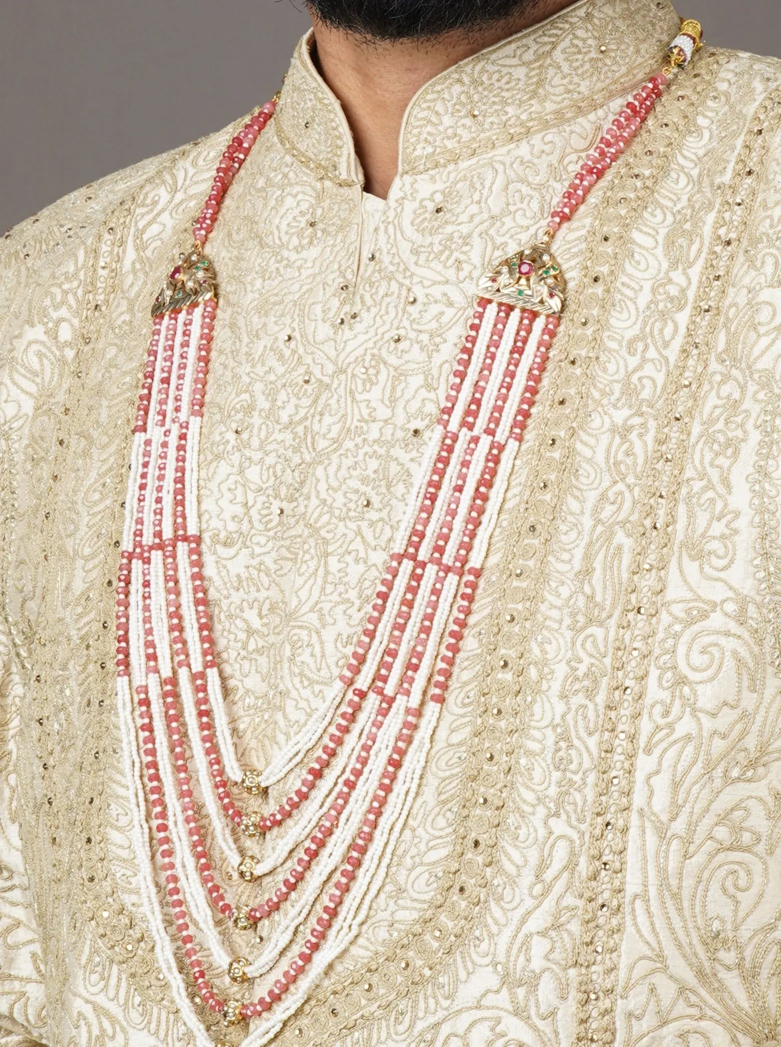 Majestic Gajri Groom Sherwani Mala