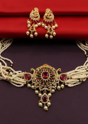 MAJESTIC PEACOCK MOTI NECKLACE
