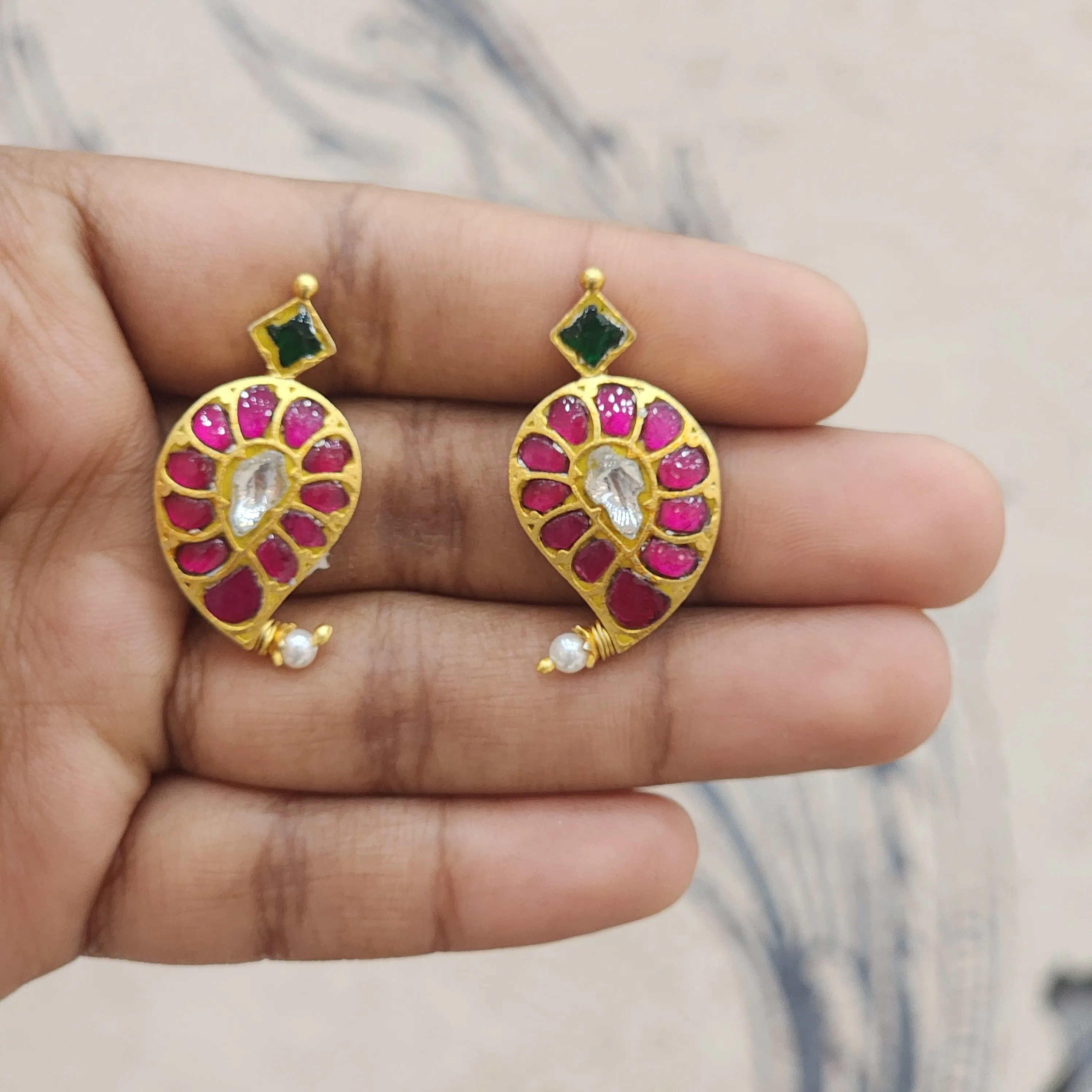 Mango Kundan Studs