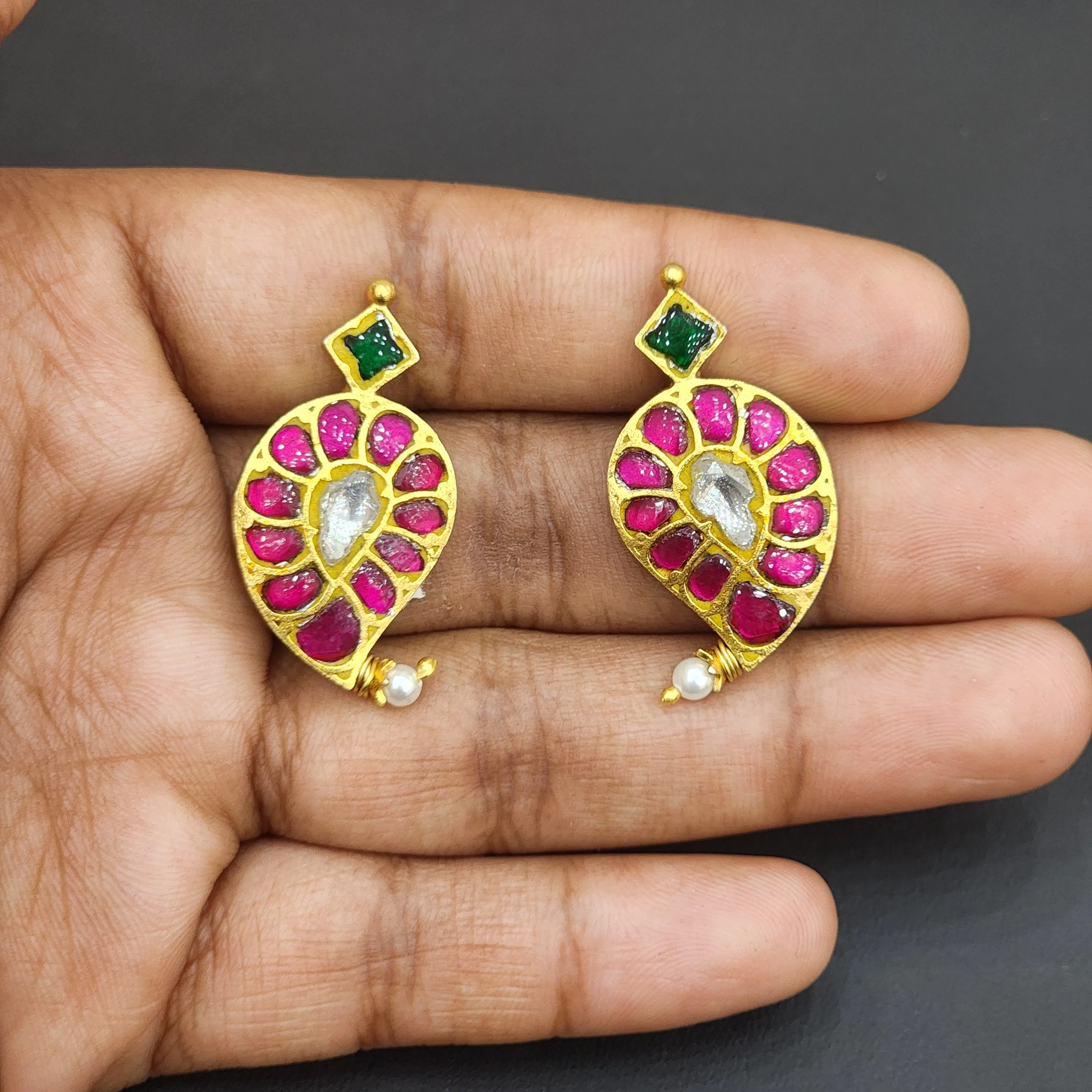 Mango Kundan Studs