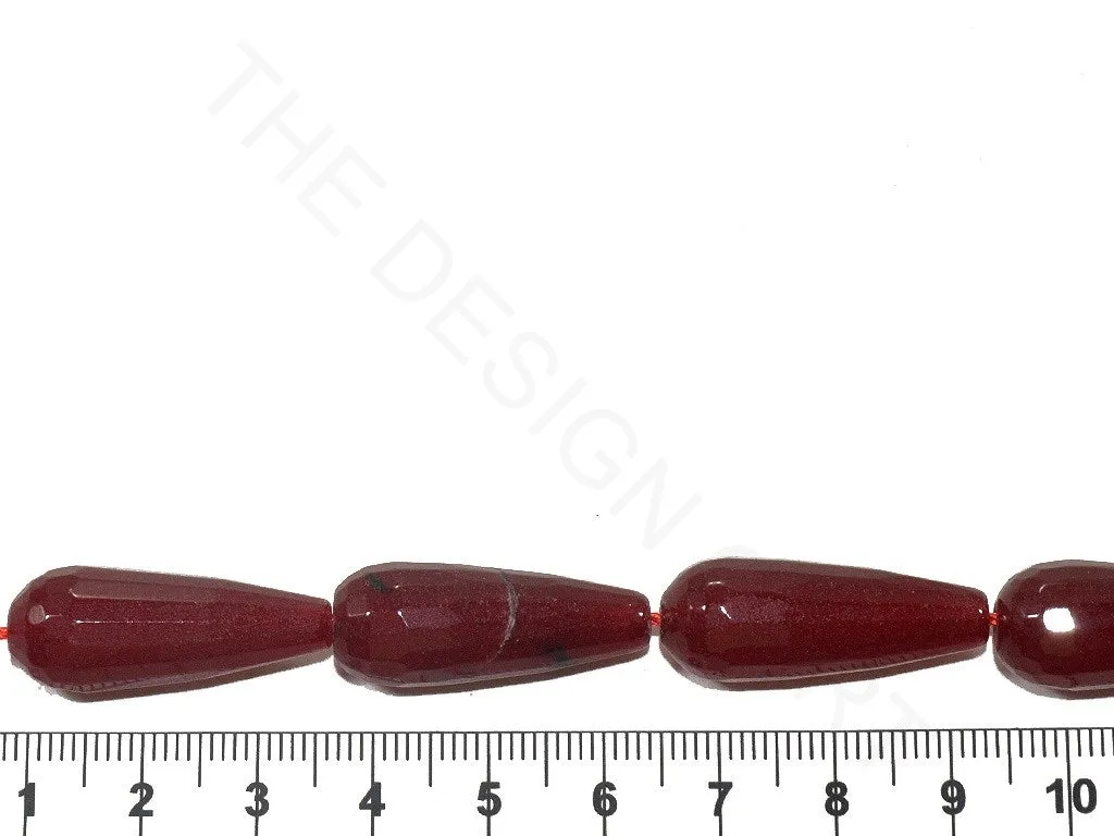 Maroon Drop Jade Semi Precious Stones (29 mm)