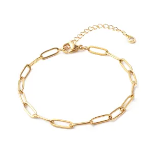 Medium Paperclip Chain Bracelet Plated Stainless