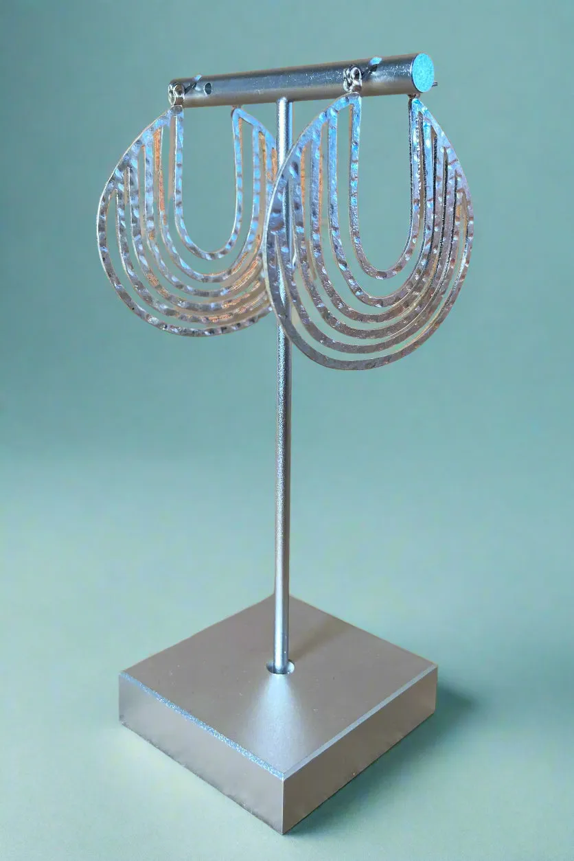 Metal Layered Hoops - Silver