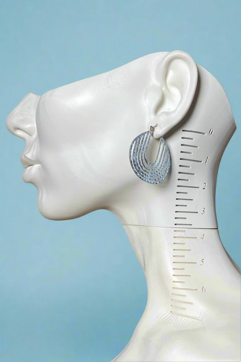 Metal Layered Hoops - Silver