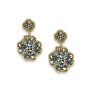 MIGUEL ASES - PYRITE MIYUKI DROP EARRINGS