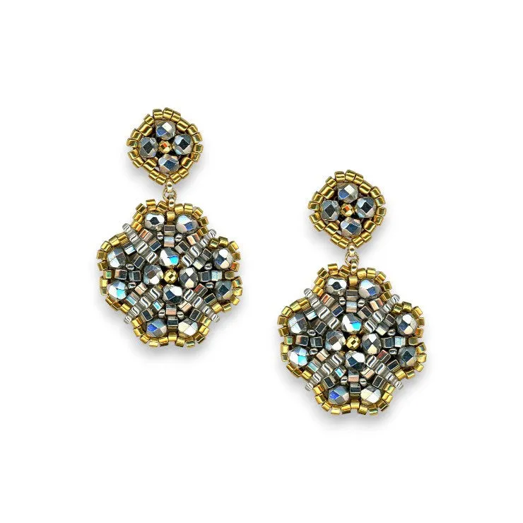 MIGUEL ASES - PYRITE MIYUKI DROP EARRINGS