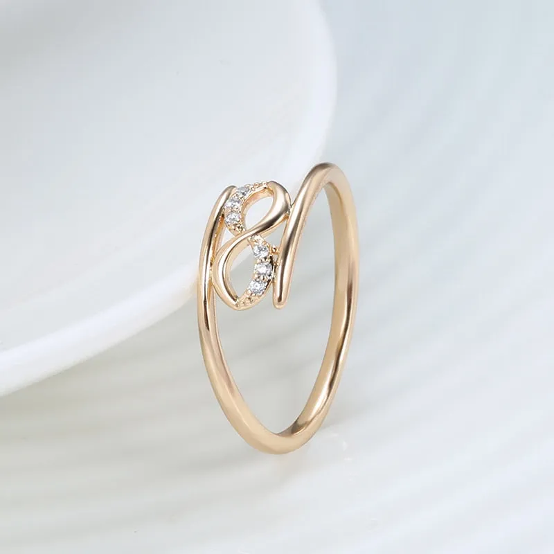Minimalist Double Twist White Zircon Geometric Rings For Women