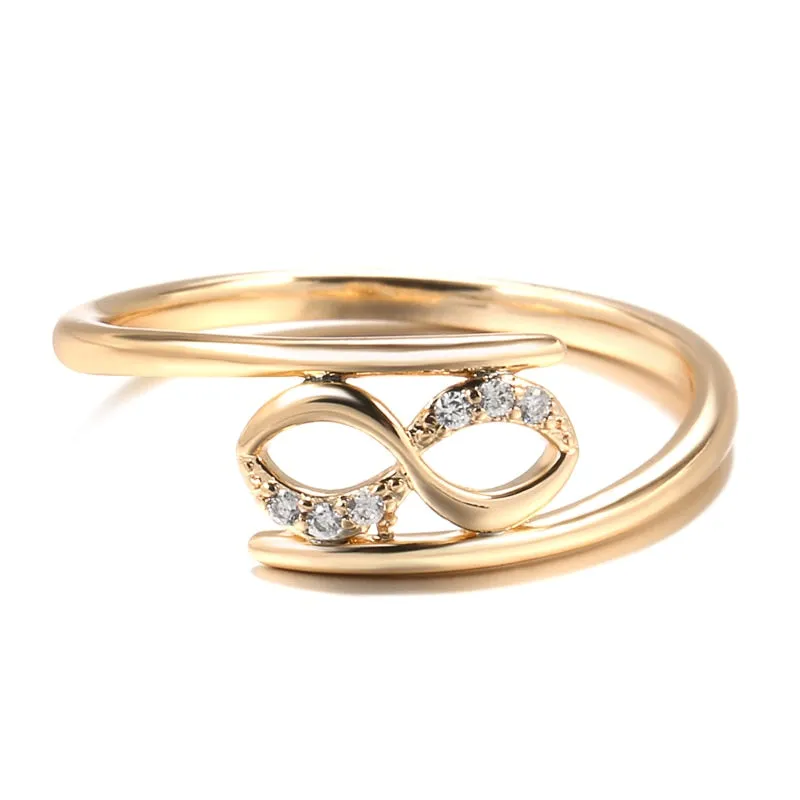 Minimalist Double Twist White Zircon Geometric Rings For Women