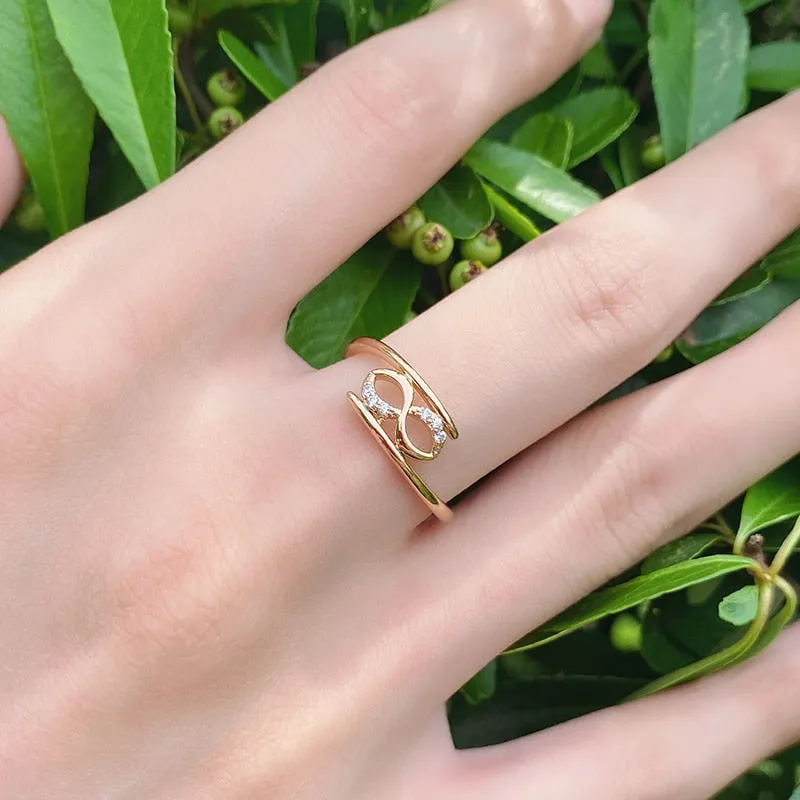 Minimalist Double Twist White Zircon Geometric Rings For Women