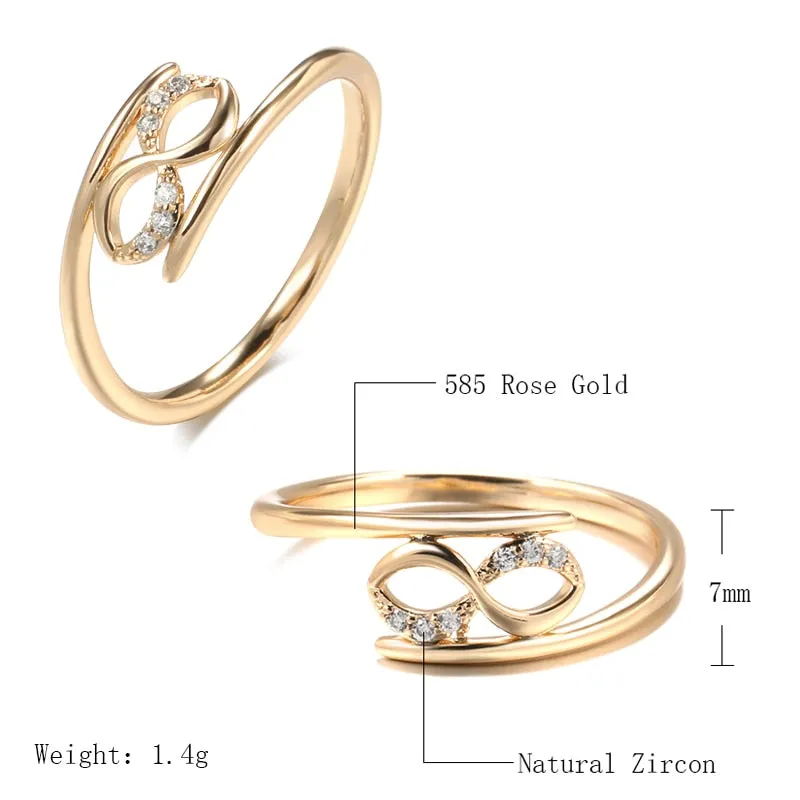 Minimalist Double Twist White Zircon Geometric Rings For Women