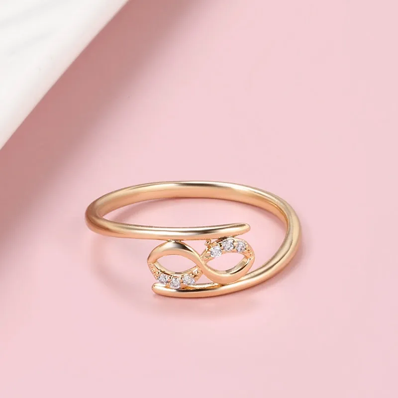 Minimalist Double Twist White Zircon Geometric Rings For Women