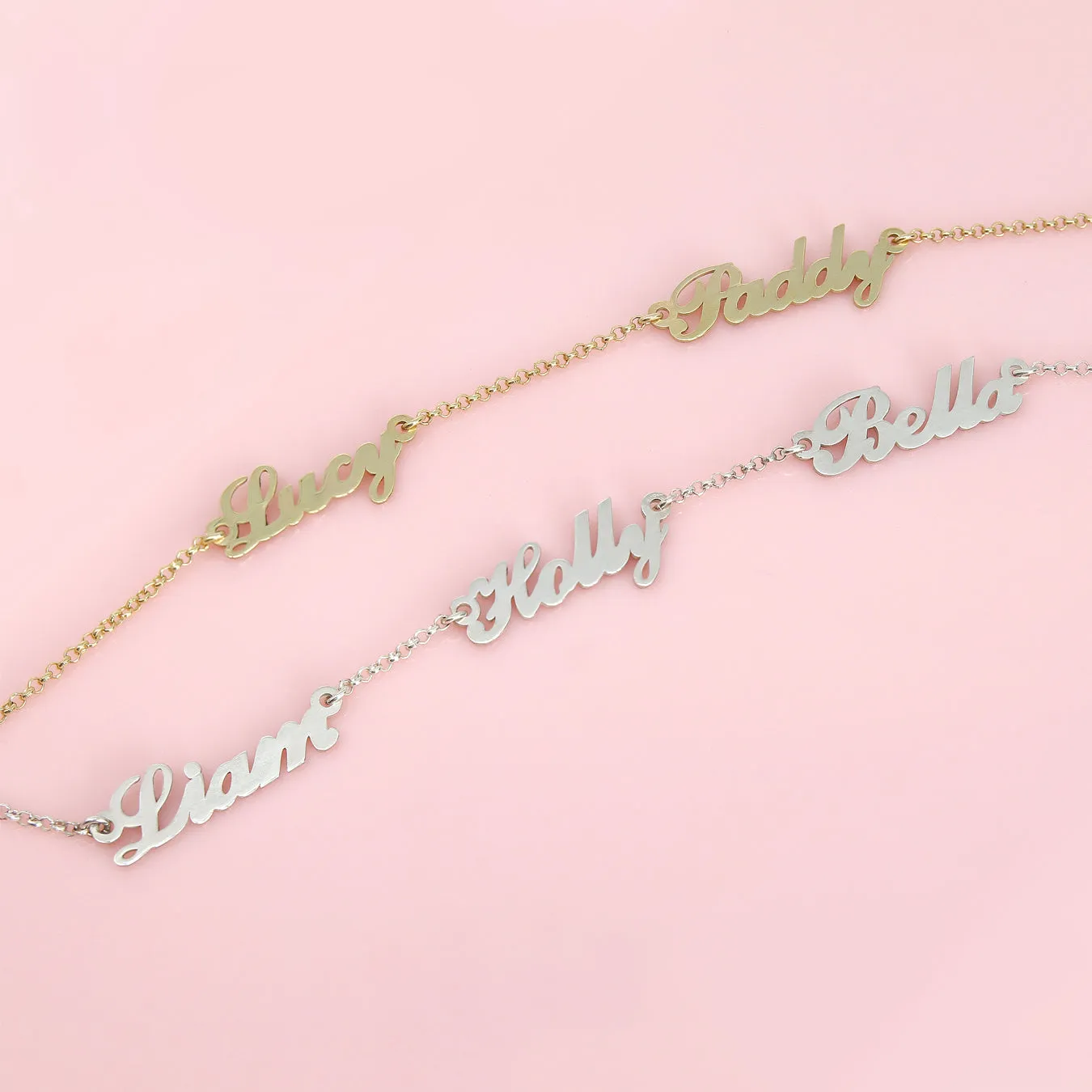Multiple Names Necklace - Gold Plated