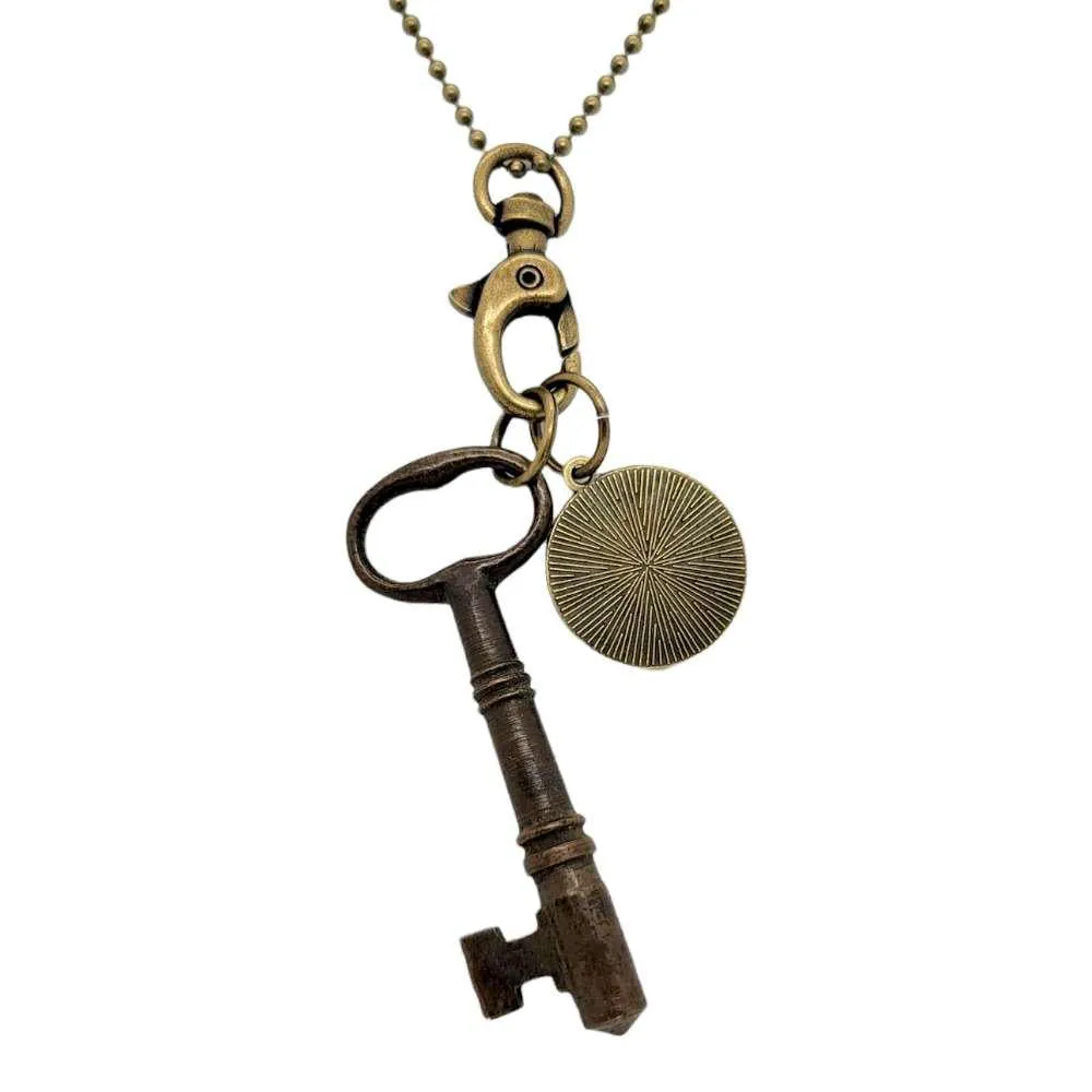 Necklace - Vintage Image - Orca & Key (Brass) by Christine Stoll | Altered Relics