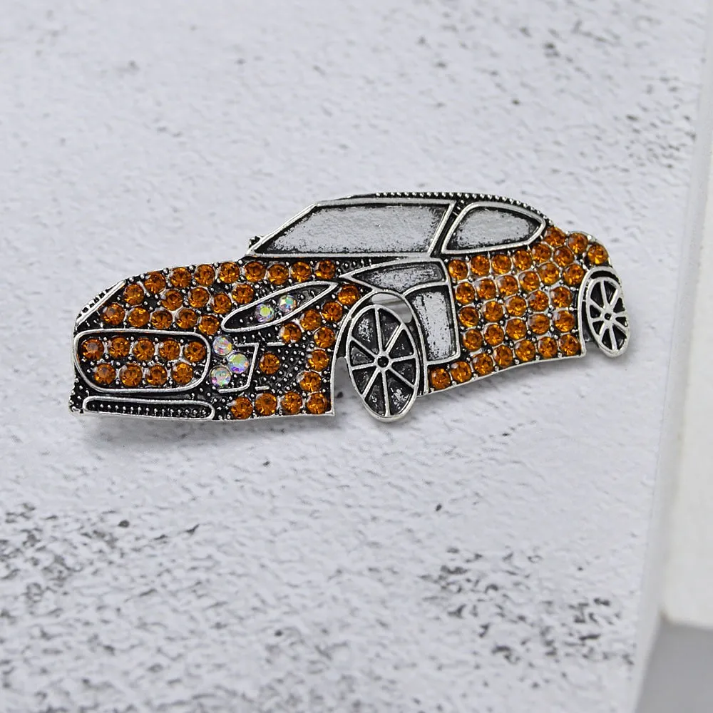 New 5-color Rhinestone Car Brooches For Women And Men
