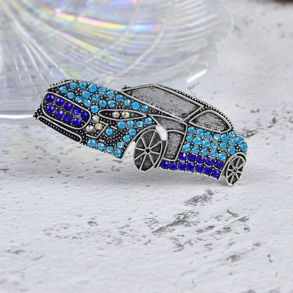 New 5-color Rhinestone Car Brooches For Women And Men