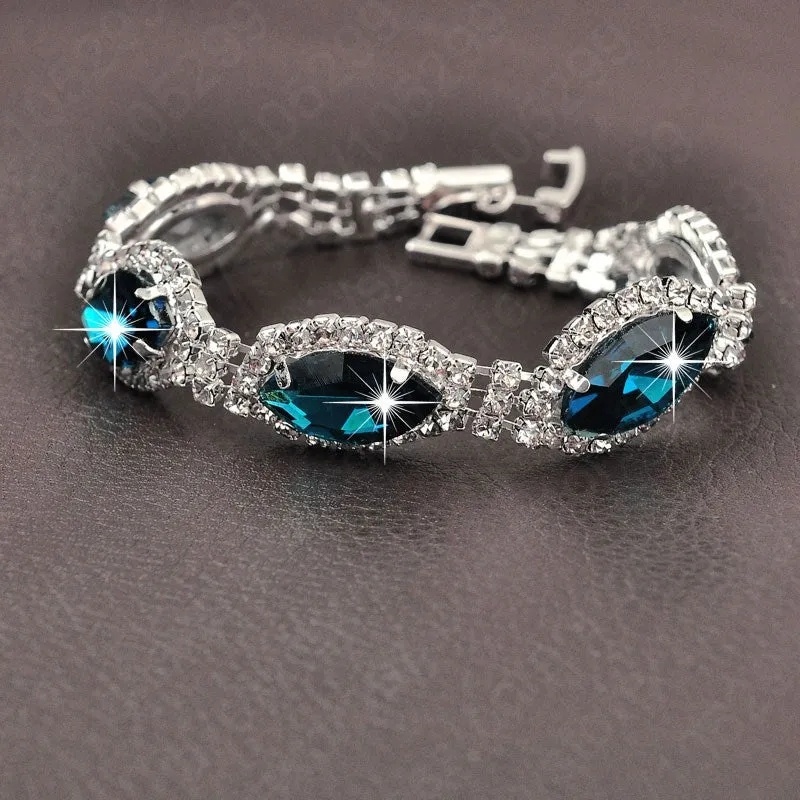NEW Big Promotions!Luxury Wedding Jewelry High Standard Shiny Austrian Crystal 925 Sterling Silver Charming Bracelet 4 Colors