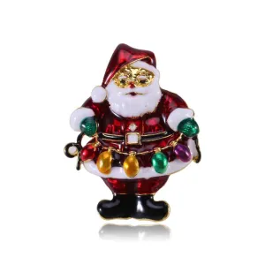 New Enamel Santa Clause Brooches For Women