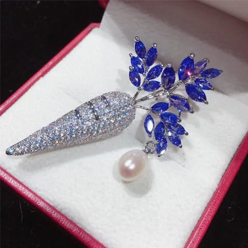 New Natural Freshwater Pearl Brooch Creative Carrot Brooch