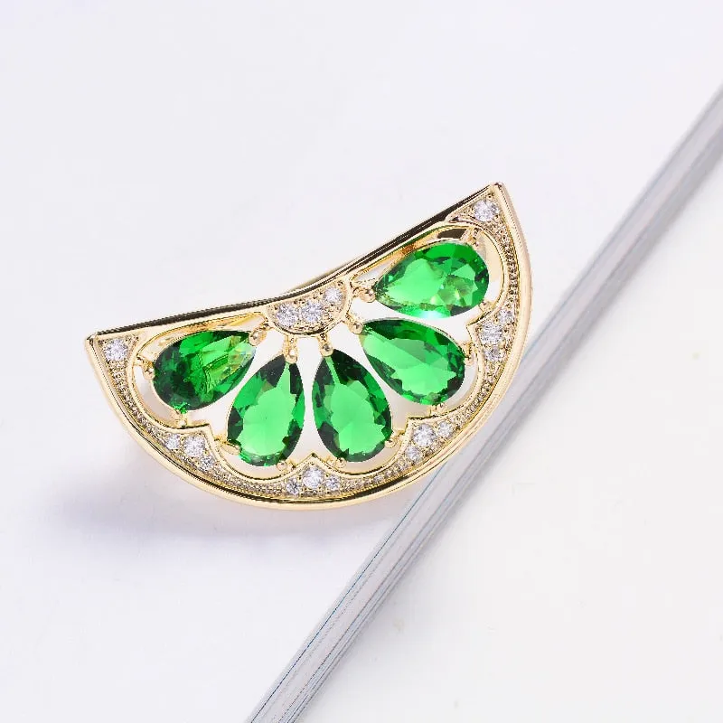 New Style Lemon Brooch Fashion Elegant Fruit Lovely Clothing Pin Personality Creative Accessories