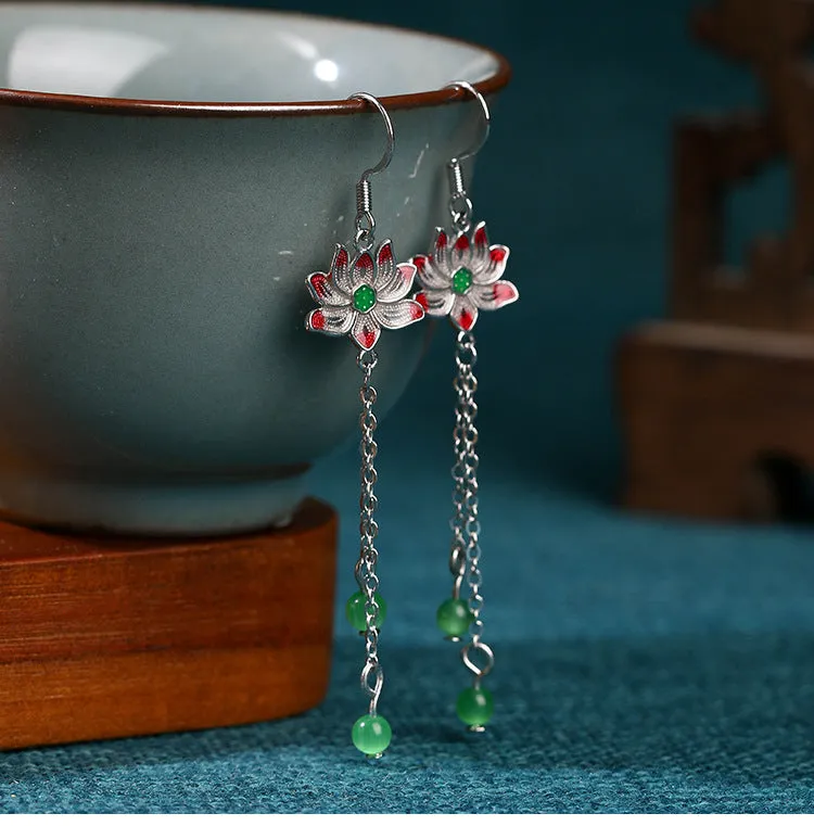 Niche Design Fresh Glass Tassel Earrings
