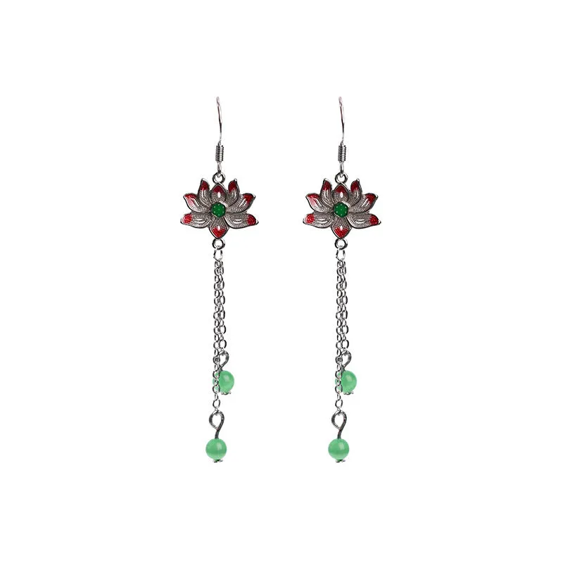 Niche Design Fresh Glass Tassel Earrings