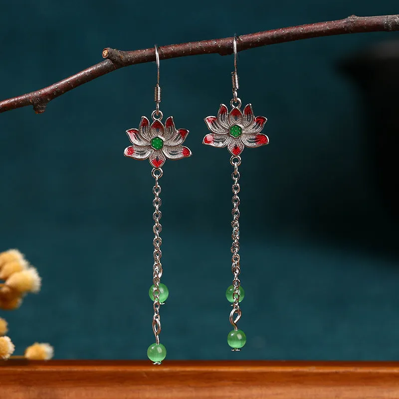 Niche Design Fresh Glass Tassel Earrings