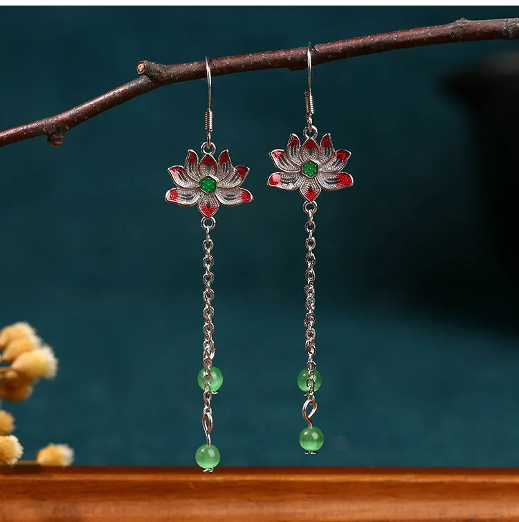 Niche Design Fresh Glass Tassel Earrings