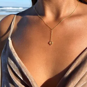 November Birthstone Citrine Necklace on Gold plated chain