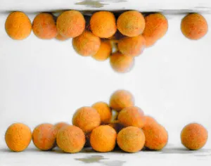 Orange Felt Balls 2cm x20 Wool Pom Poms. Craft Supplies. Kids Decor Craft.
