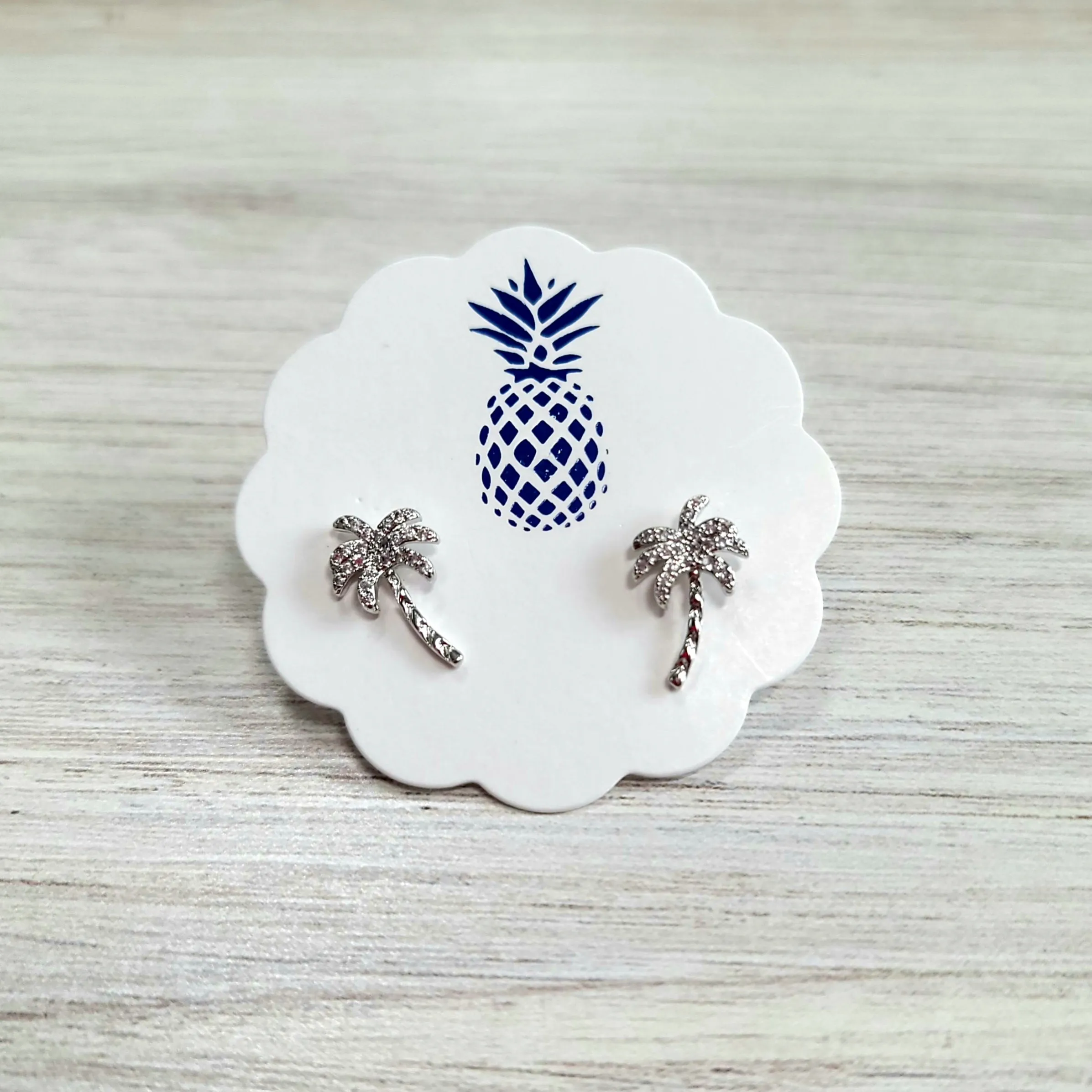Palm Tree Stud Earrings in Gold or Silver