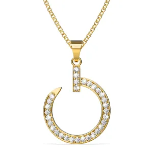 Paradigm in Circle Gold Pendant Necklace Embellished With SWAROVSKI Crystals