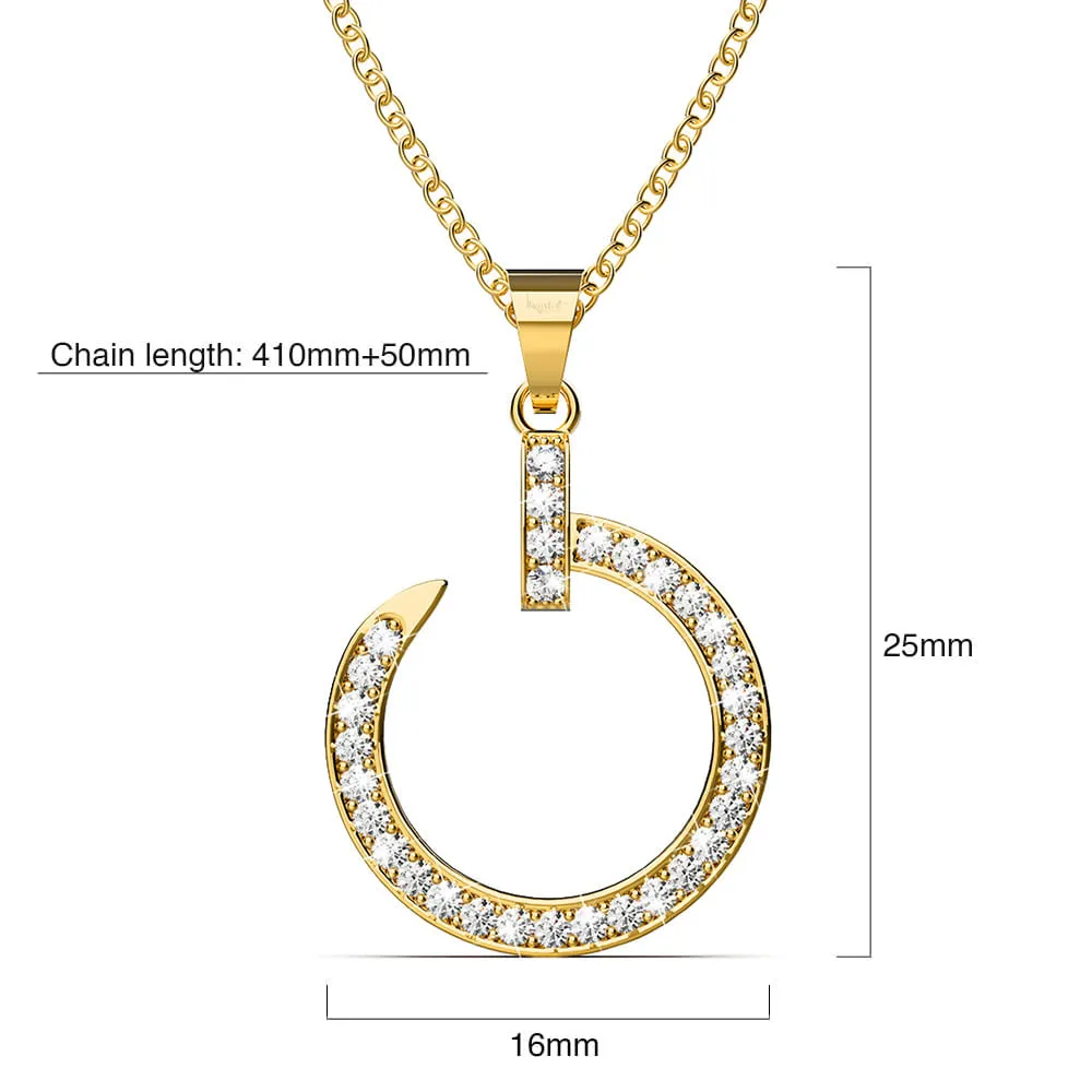 Paradigm in Circle Gold Pendant Necklace Embellished With SWAROVSKI Crystals