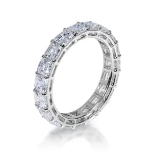 Parker 4 Carat Asscher Cut Diamond Eternity Band in 14k White Gold Shared Prong