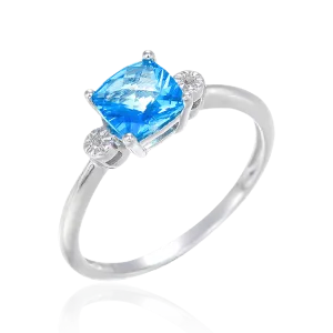 Passion Topaz Sparkling Ring with Natural White Topaz