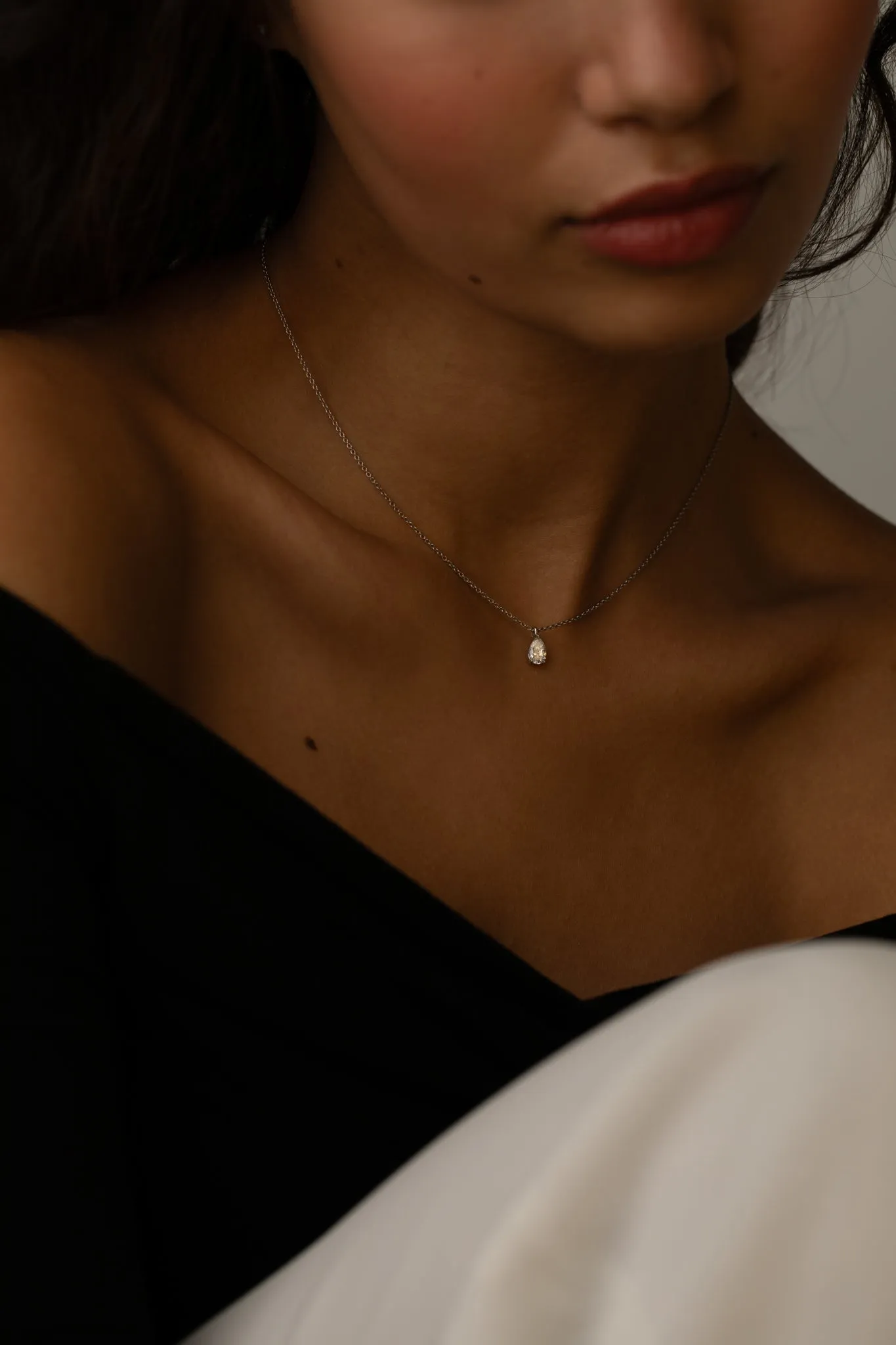 Pear Diamond Pendant Necklace
