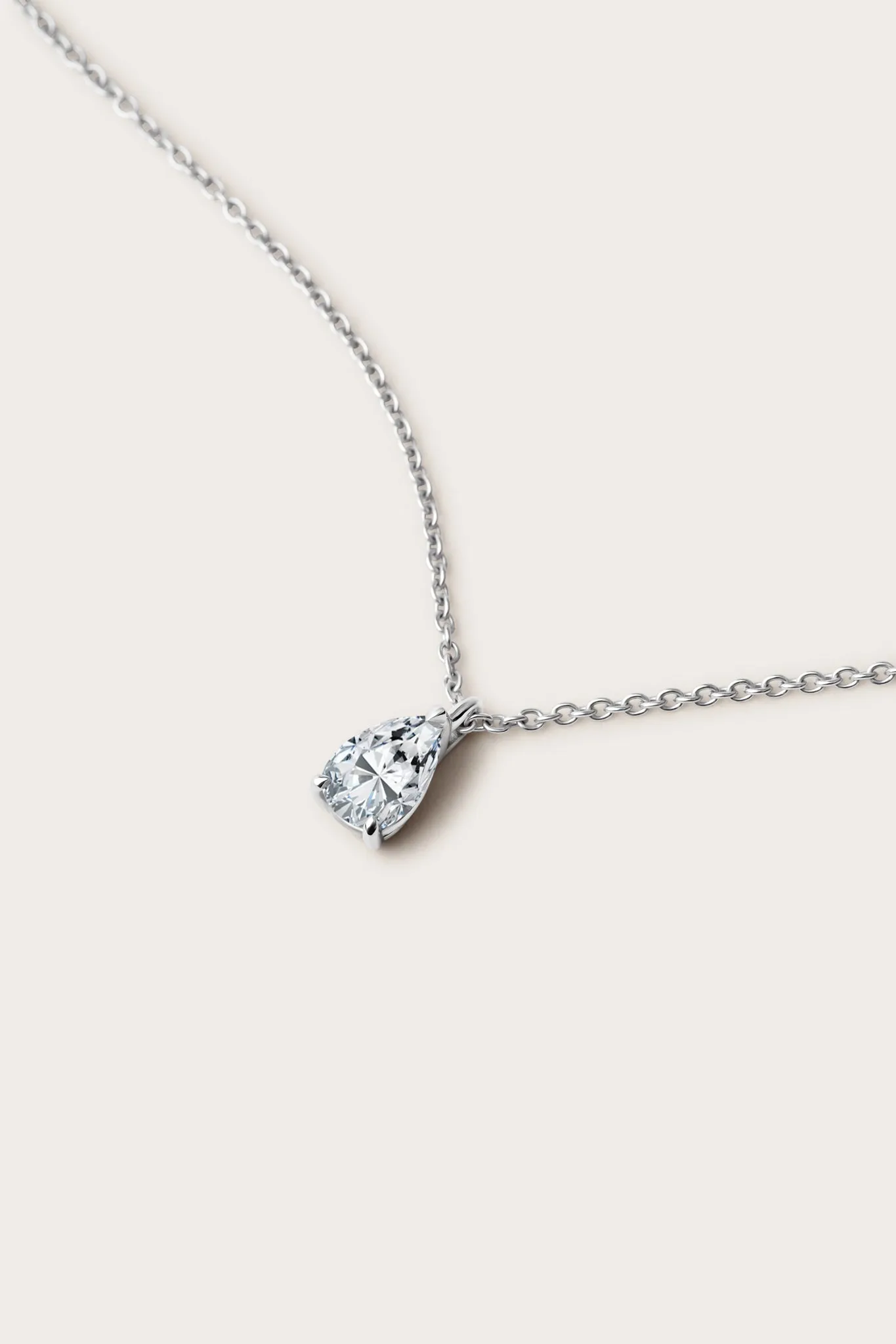 Pear Diamond Pendant Necklace