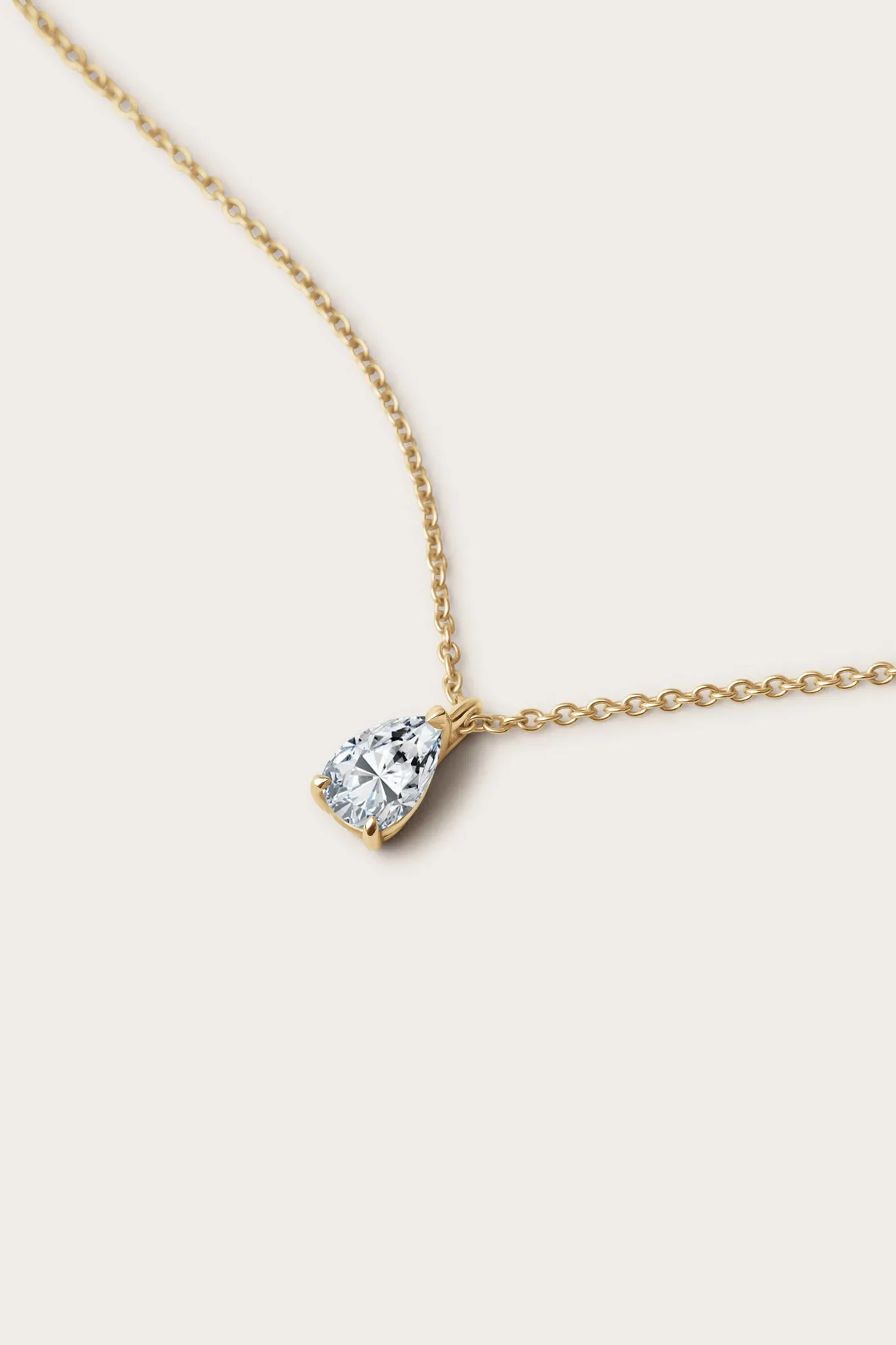Pear Diamond Pendant Necklace