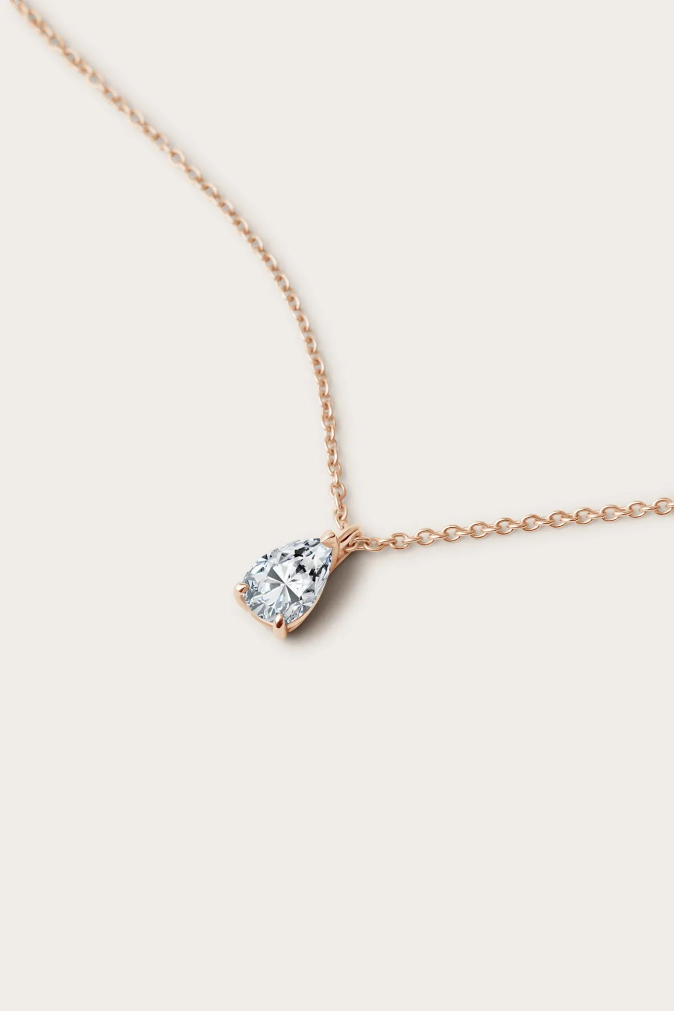 Pear Diamond Pendant Necklace
