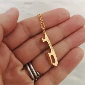 Personalised Gold Ice Skating Necklaces