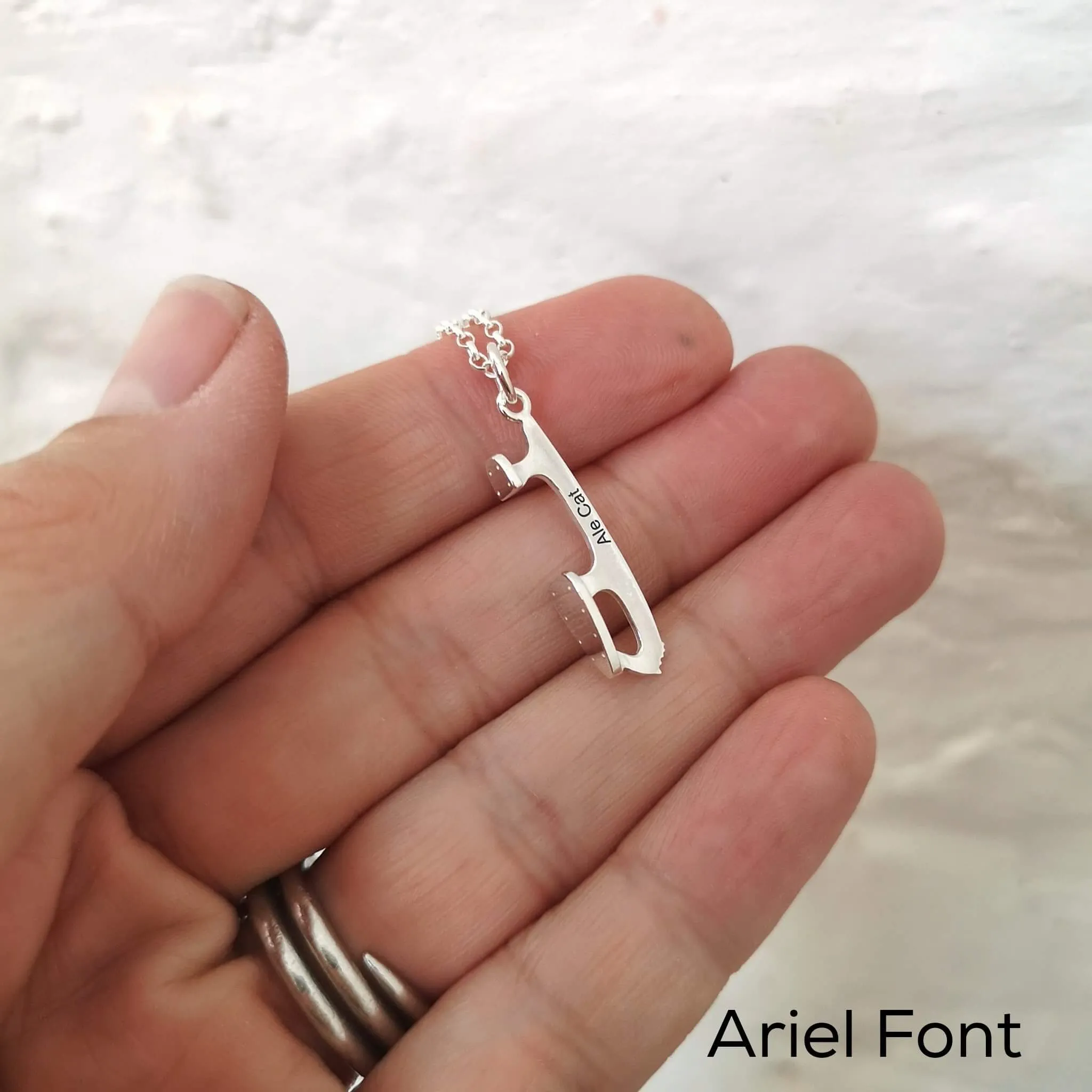 Personalised Gold Ice Skating Necklaces