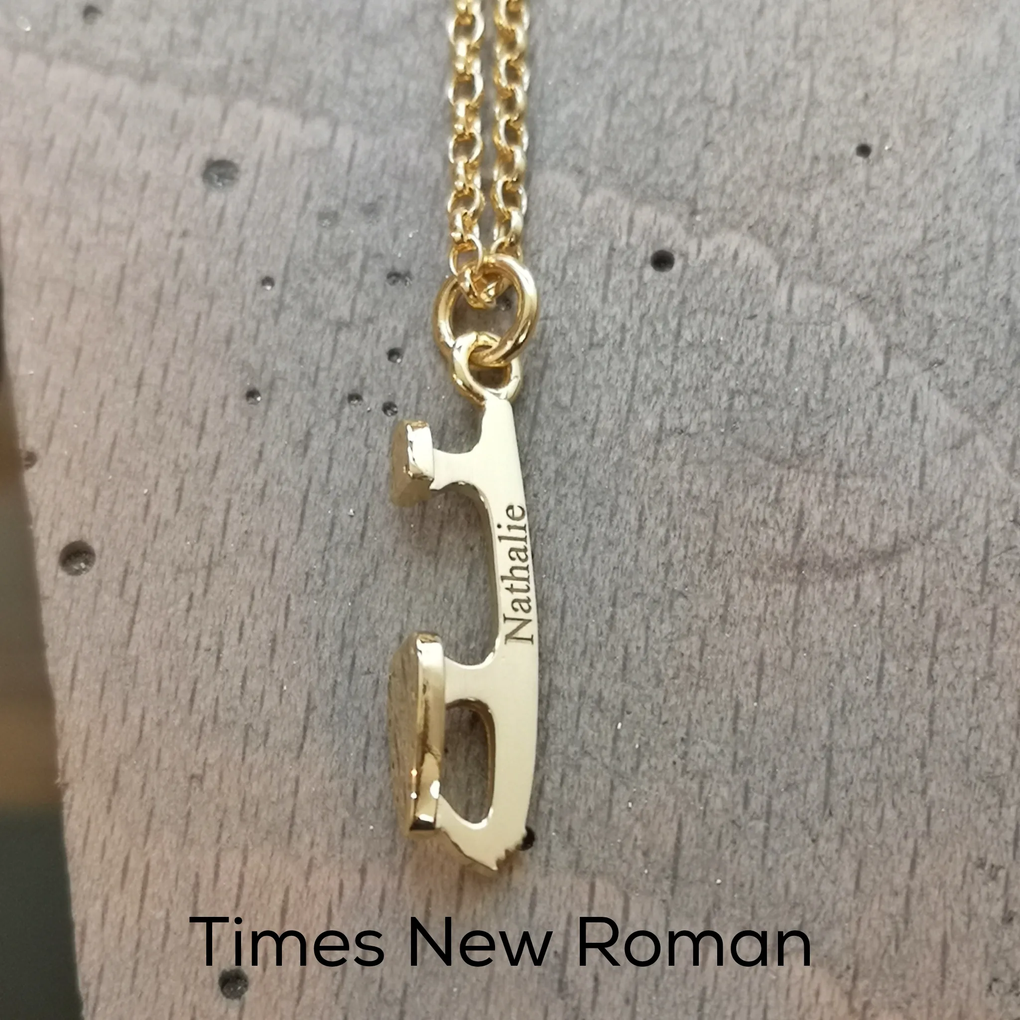 Personalised Gold Ice Skating Necklaces